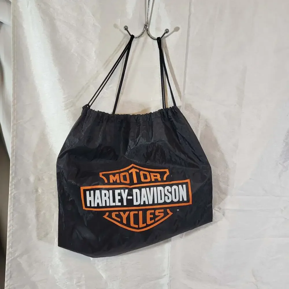 Harley-Davidson Black Logo Throw Blanket with Travel Carry Bag